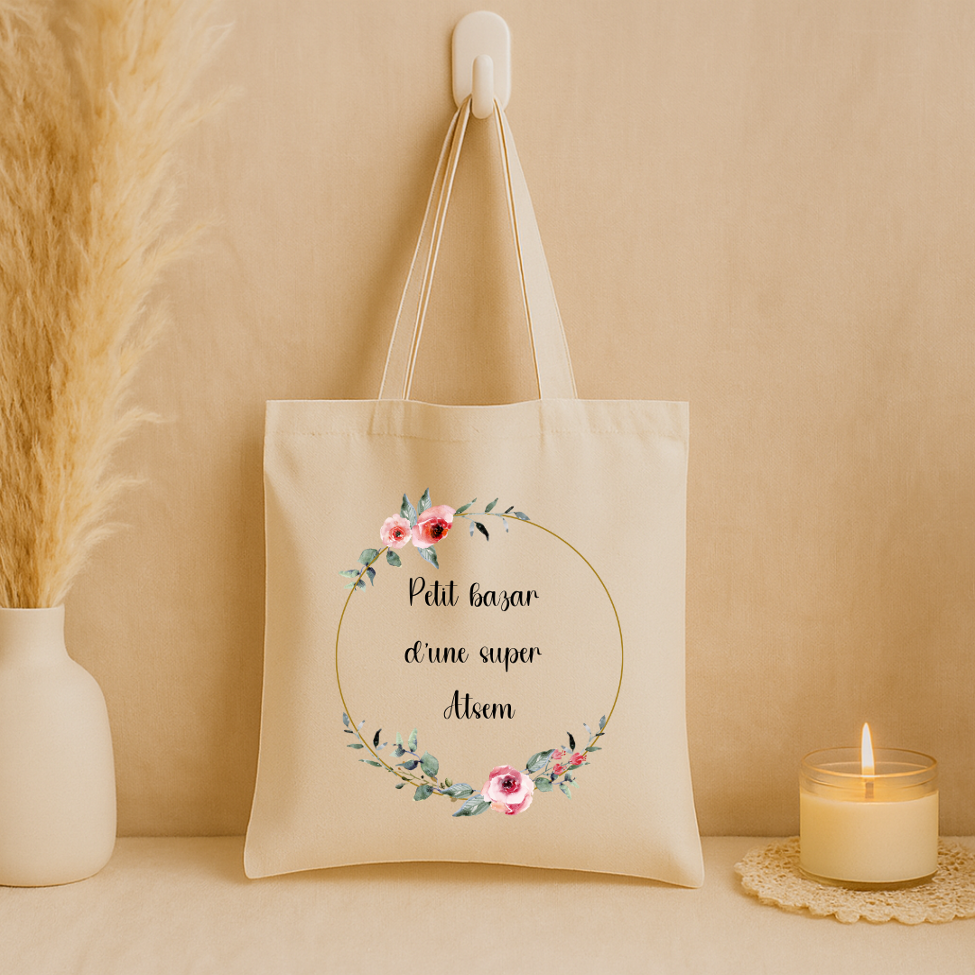 Tote bag "Petit bazar d'une super atsem"