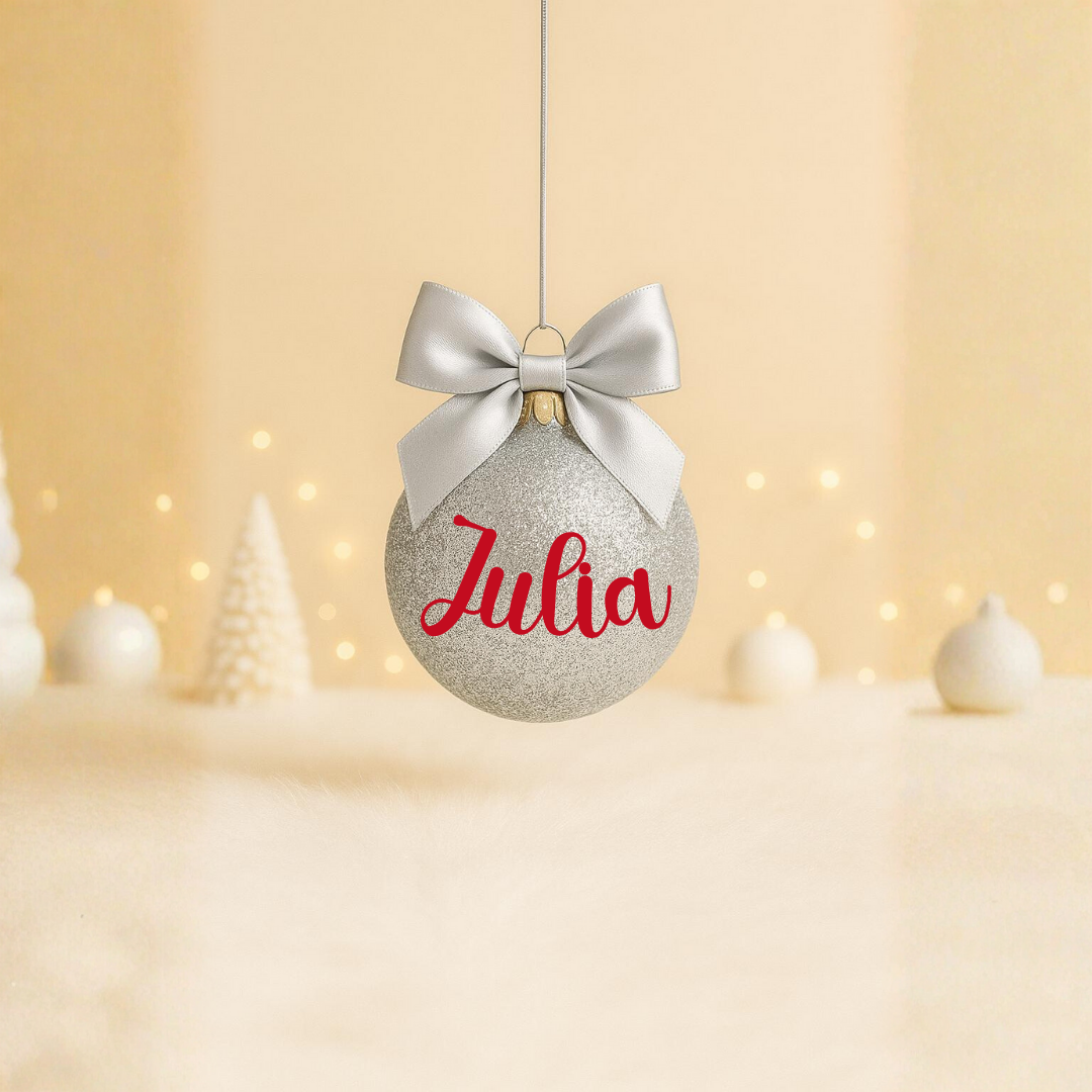Boule Noël Argenté - Prénom