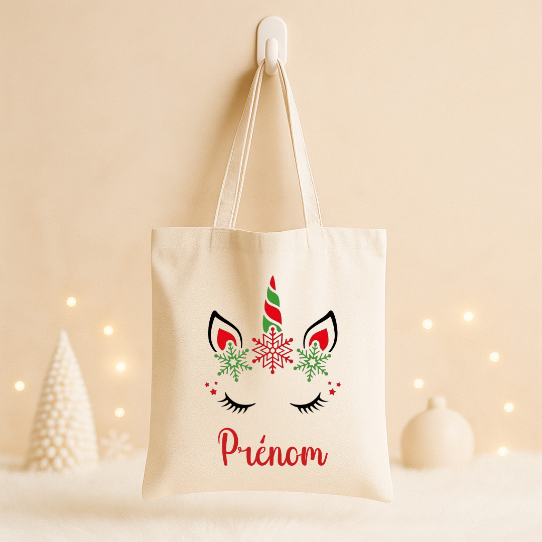 Tote bag Noël - Prénom