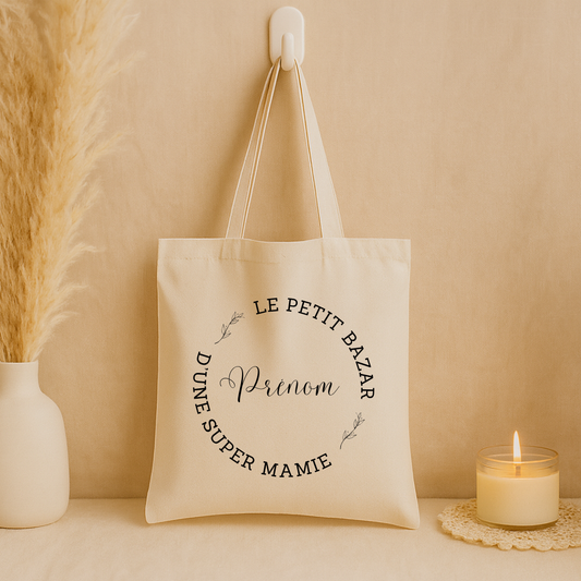 Tote bag "Le petit bazar d'une super mamie"