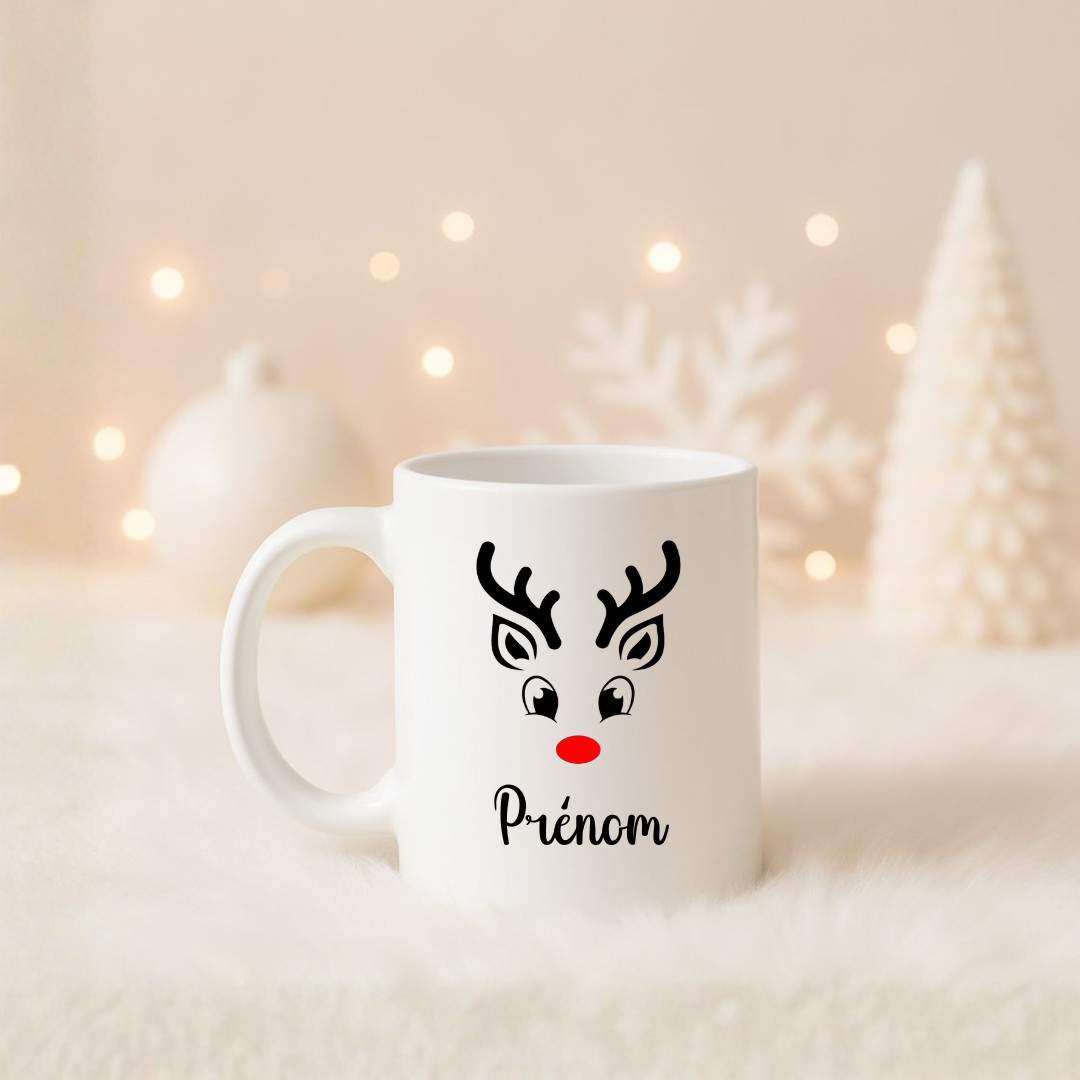 Mug Noël - Cerf prénom