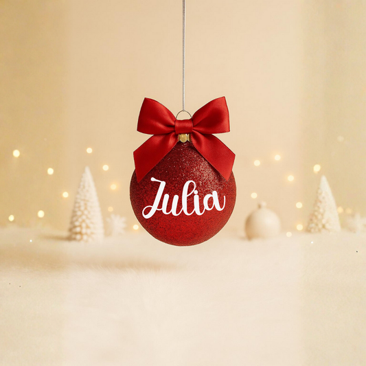 Boule Noël Rouge - Prénom