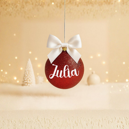 Boule Noël Rouge - Prénom