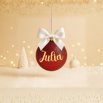 Boule Noël Rouge - Prénom