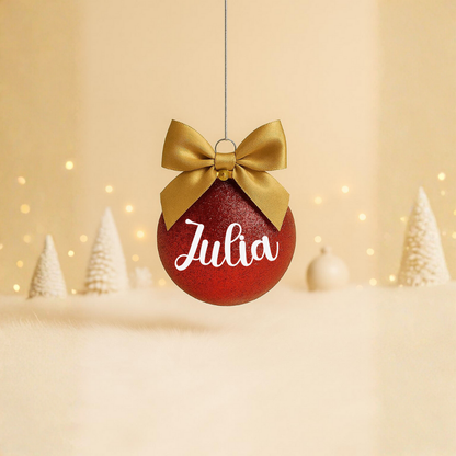 Boule Noël Rouge - Prénom