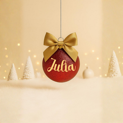 Boule Noël Rouge - Prénom