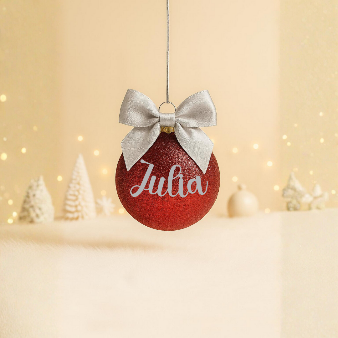 Boule Noël Rouge - Prénom