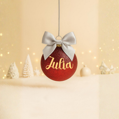 Boule Noël Rouge - Prénom