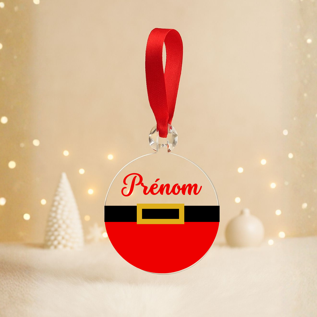 Boule plate Noël transparente