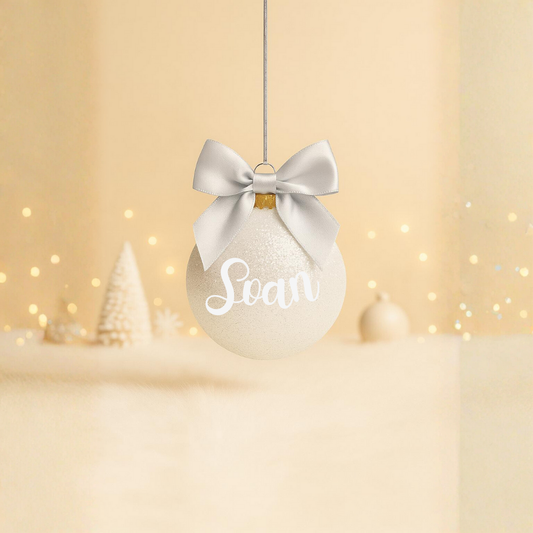 Boule Noël Blanche - Prénom