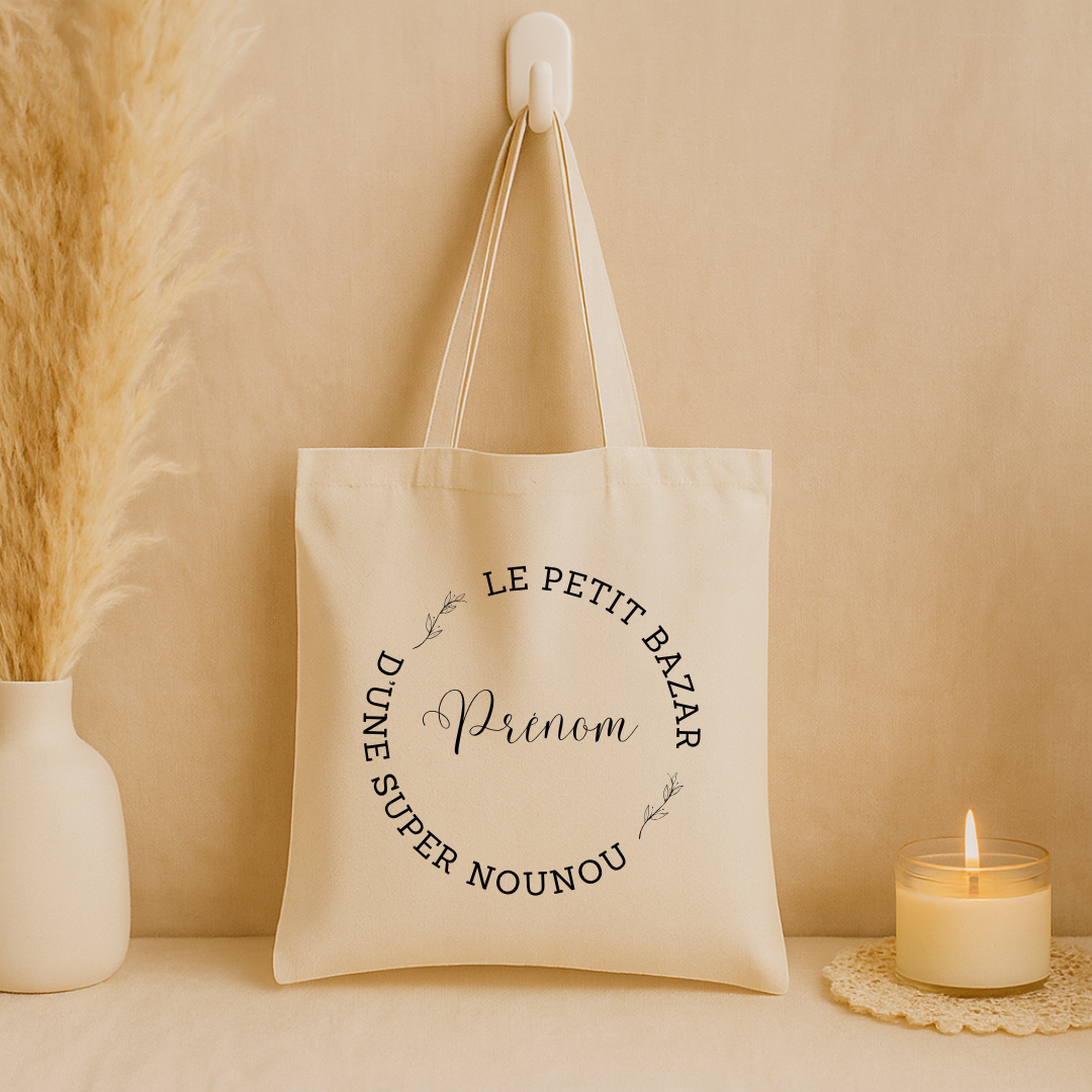 Tote bag "Petit bazar d'une super nounou"