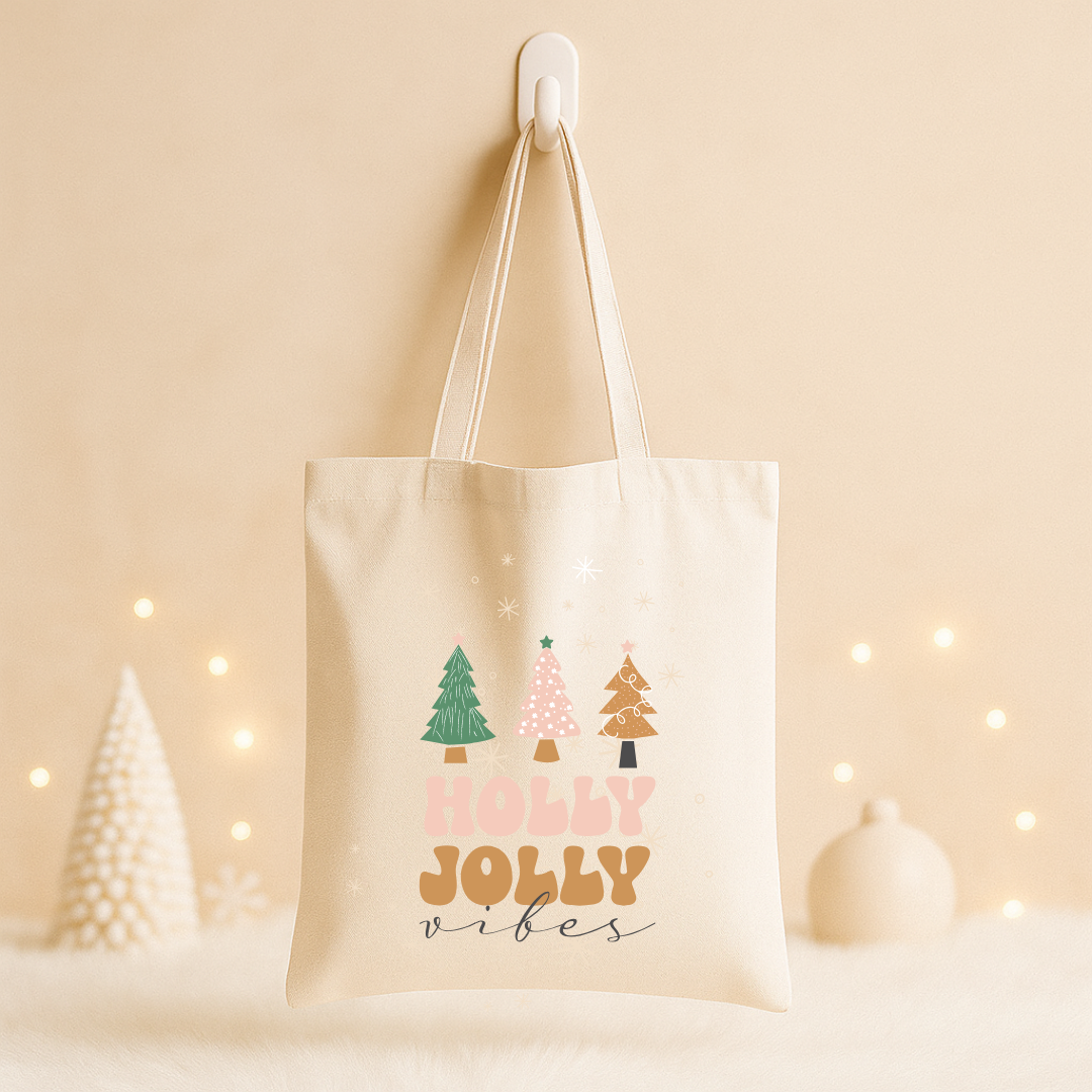 Tote bag Noël "Holly Jolly"