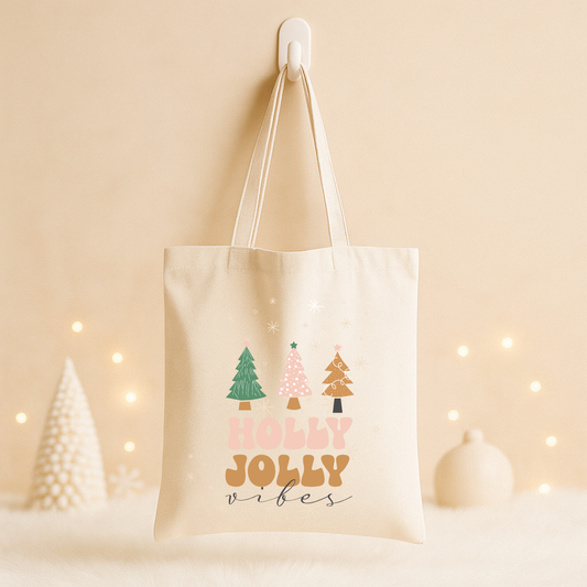 Tote bag Noël "Holly Jolly"