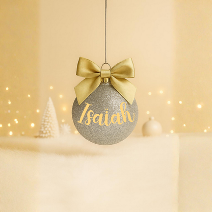 Boule Noël Argenté - Prénom