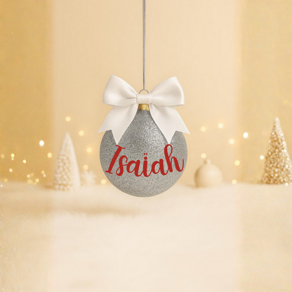 Boule Noël Argenté - Prénom