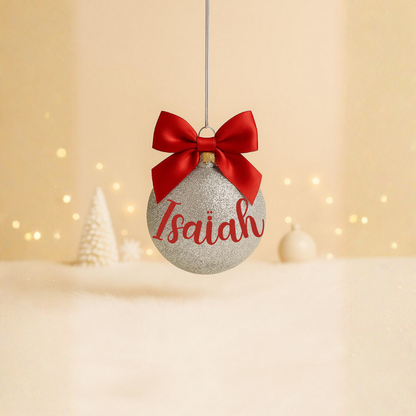 Boule Noël Argenté - Prénom