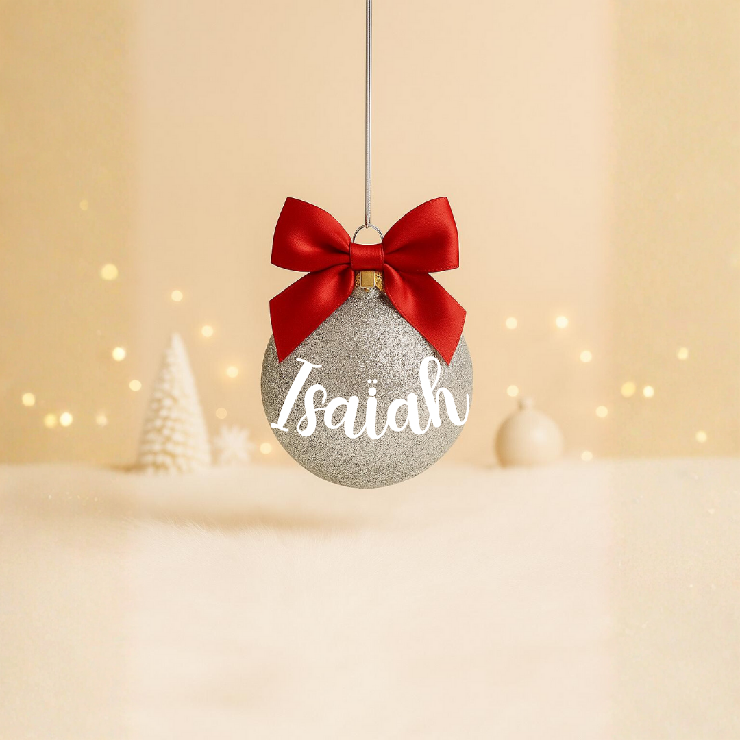 Boule Noël Argenté - Prénom