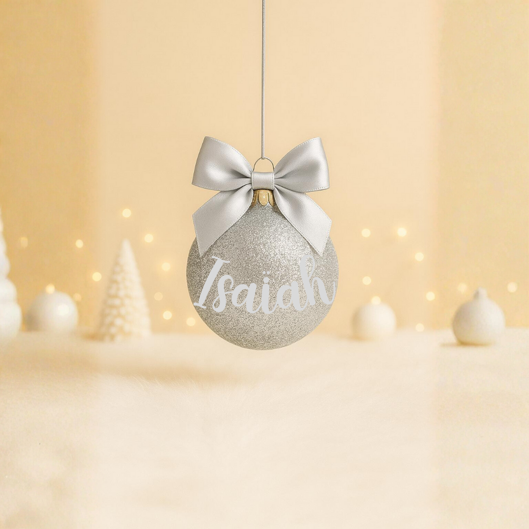Boule Noël Argenté - Prénom