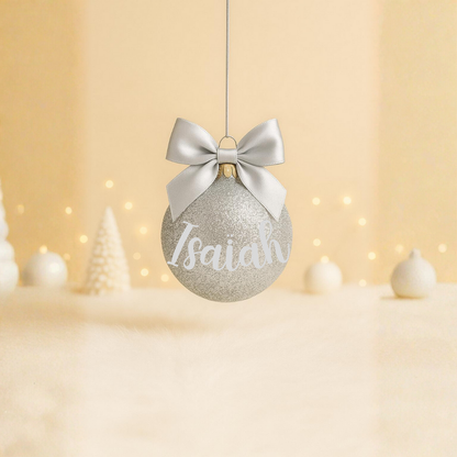 Boule Noël Argenté - Prénom