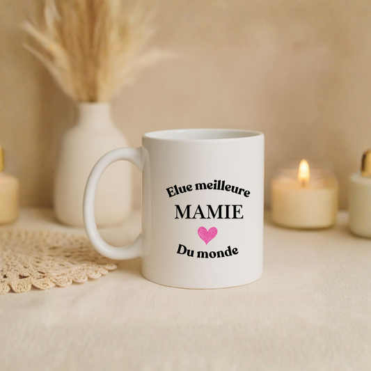Mug "Elue meilleure mamie du monde"