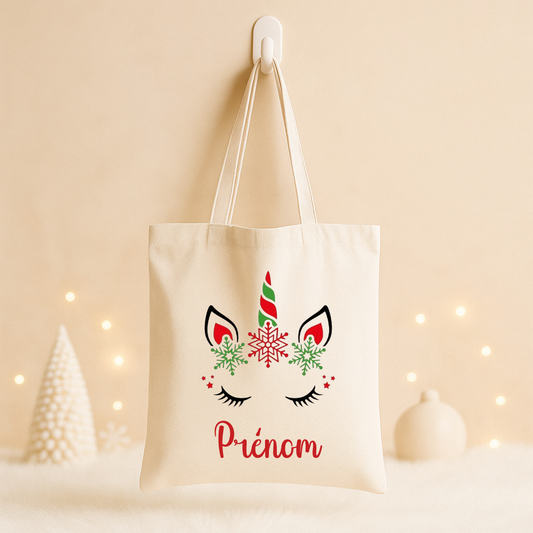 Tote bag Noël - Prénom