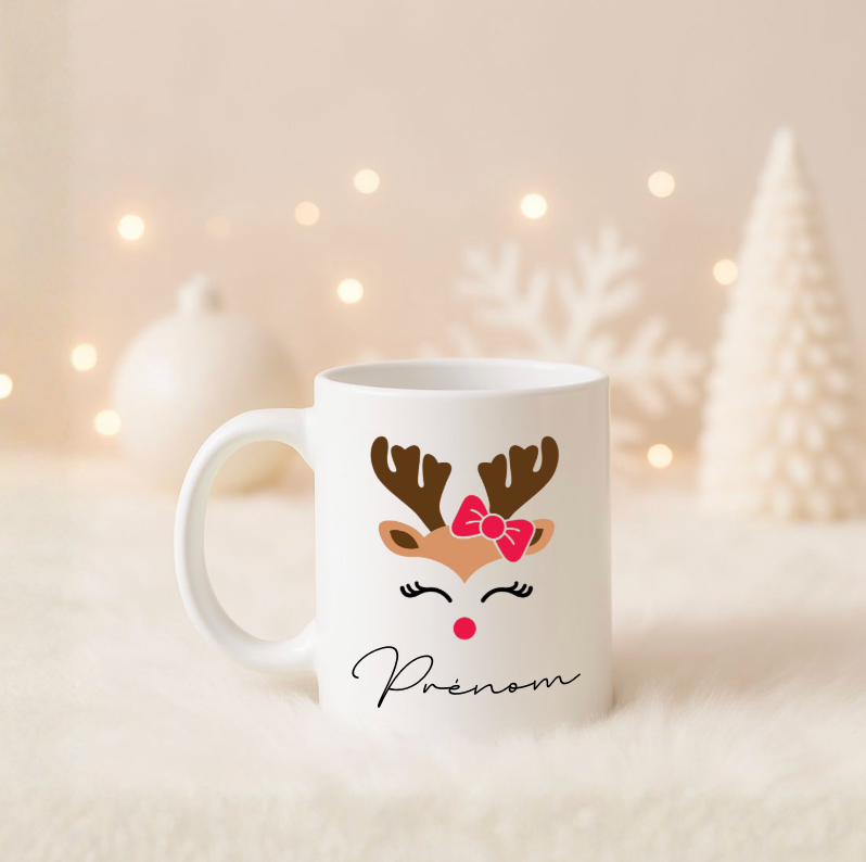 Mug Noël - Cerf Prénom