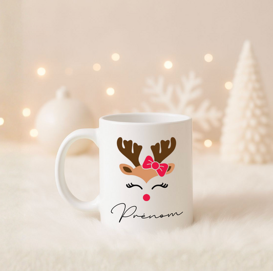 Mug Noël - Cerf Prénom