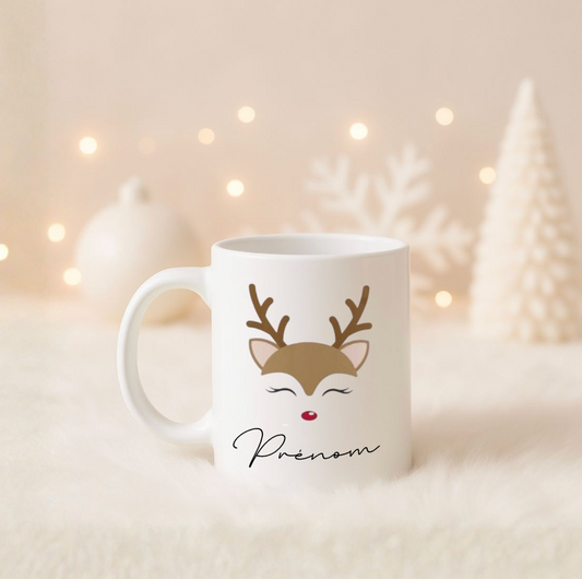 Mug Noël - Cerf Prénom